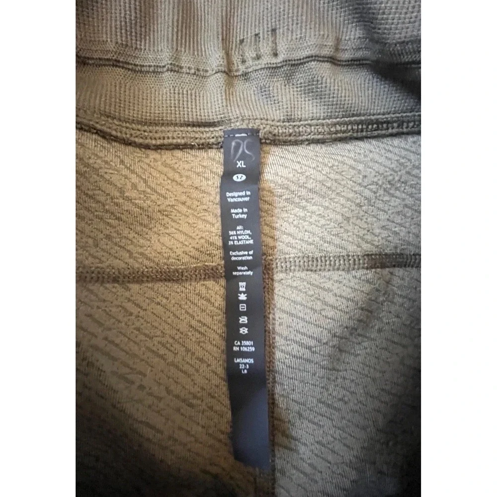 Lululemon Mens Textured Wool Blend Jogger Pants Olive Green XL LM5AN0S